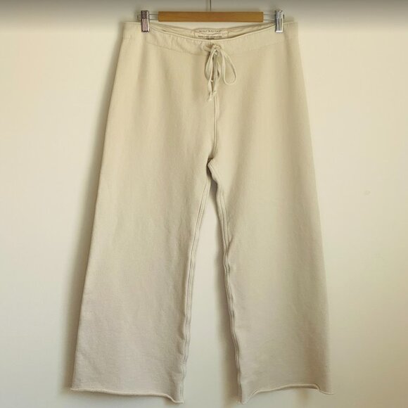 Nili Lotan Kiki Cream Wide Leg French Terrycloth Sweatpants Size Small (S) - Picture 1 of 11